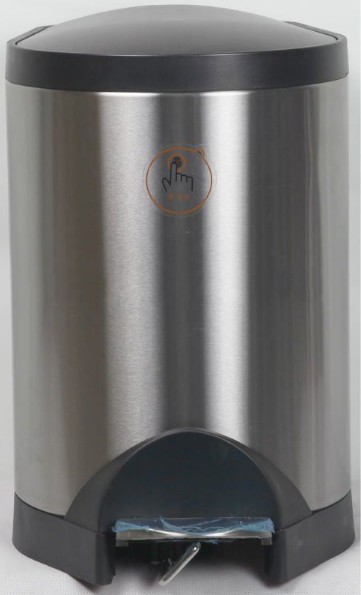 Foot pedal stainless steel dustbin S-5B